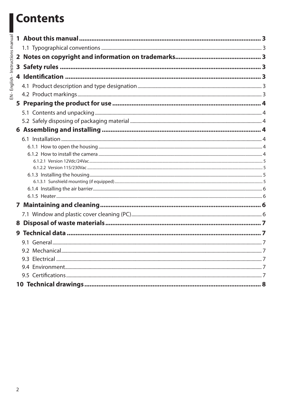 Videotec NXM User Manual | Page 4 / 36