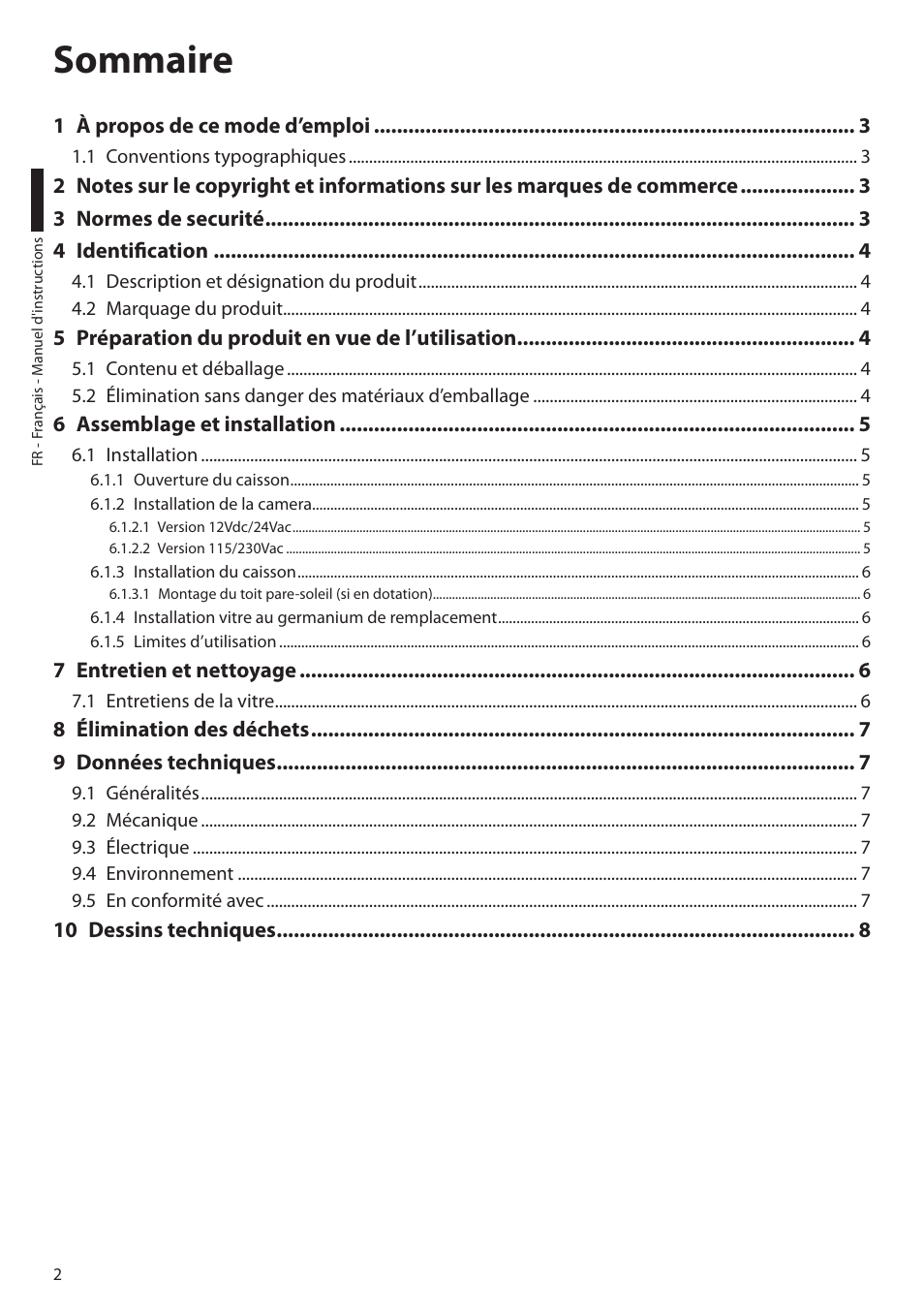 Sommaire | Videotec NTM User Manual | Page 20 / 36