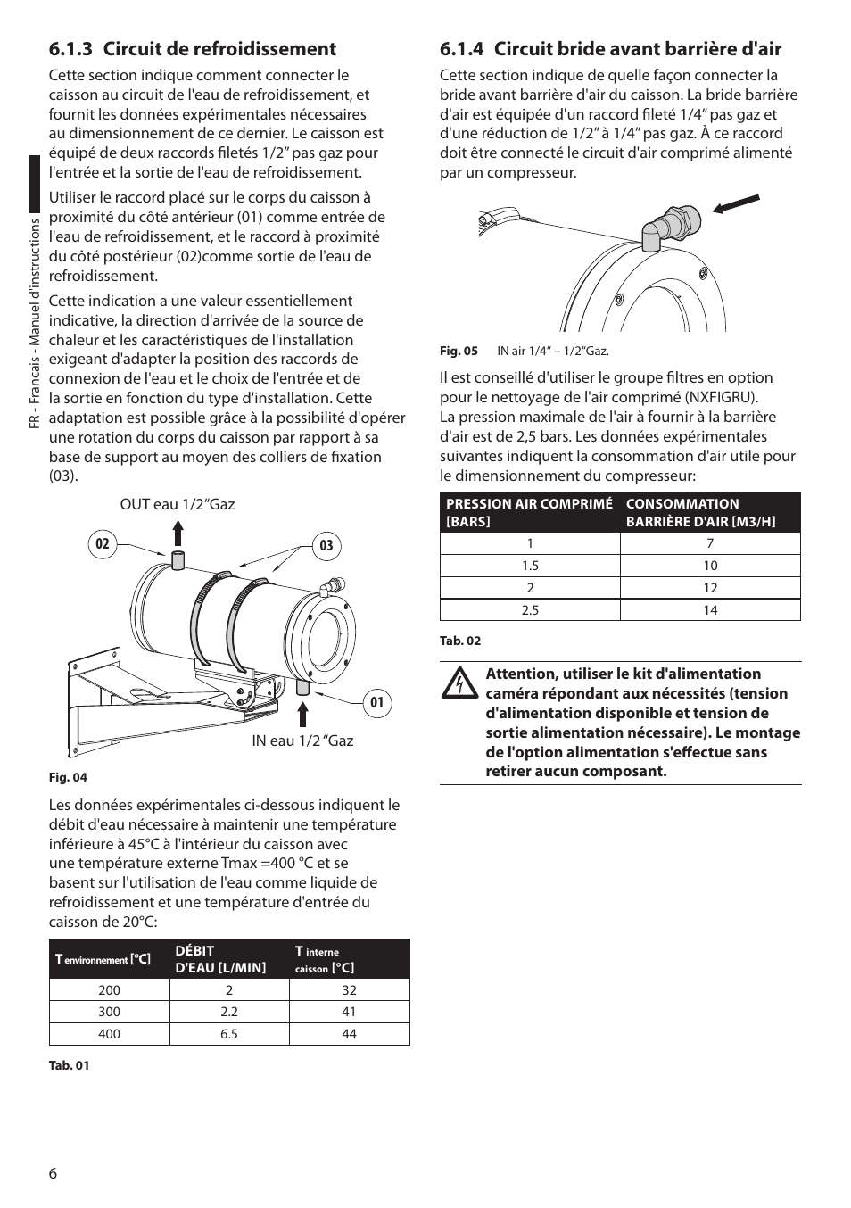 3 circuit de refroidissement, 4 circuit bride avant barrière d'air | Videotec NTW User Manual | Page 28 / 44