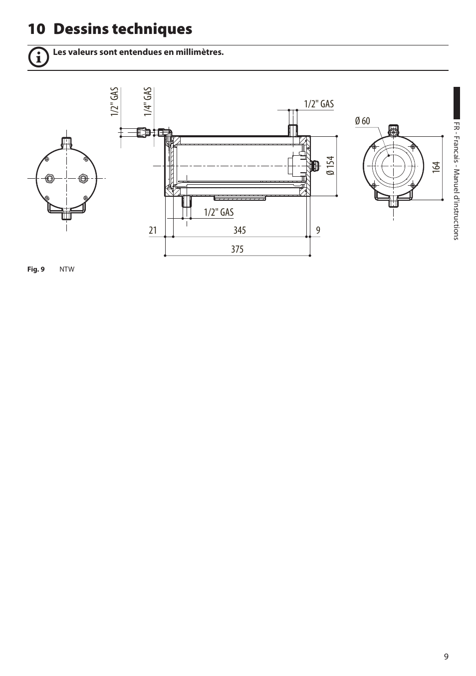 10 dessins techniques | Videotec NTW User Manual | Page 31 / 44