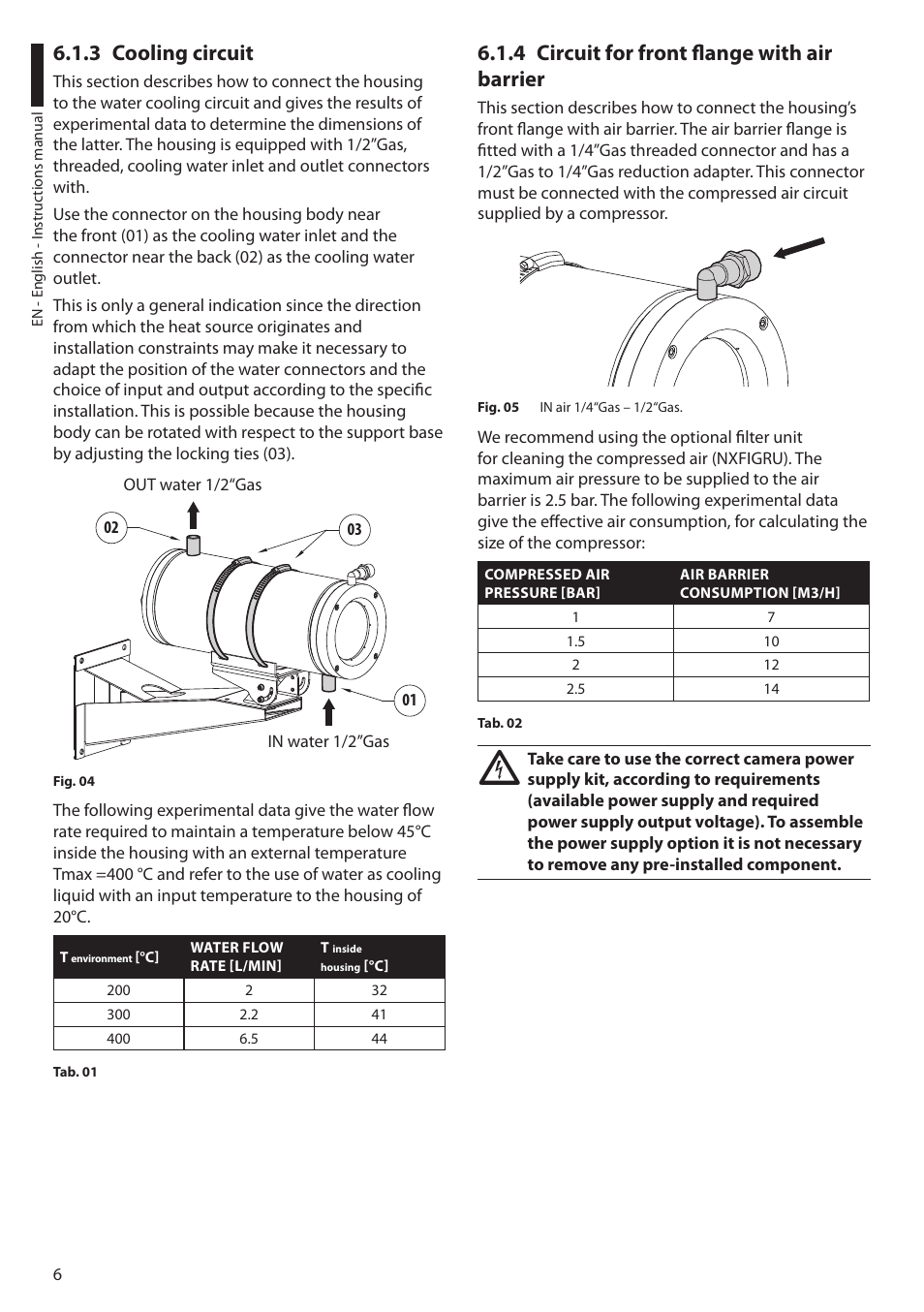 3 cooling circuit, 4 circuit for front flange with air barrier | Videotec NTW User Manual | Page 8 / 44