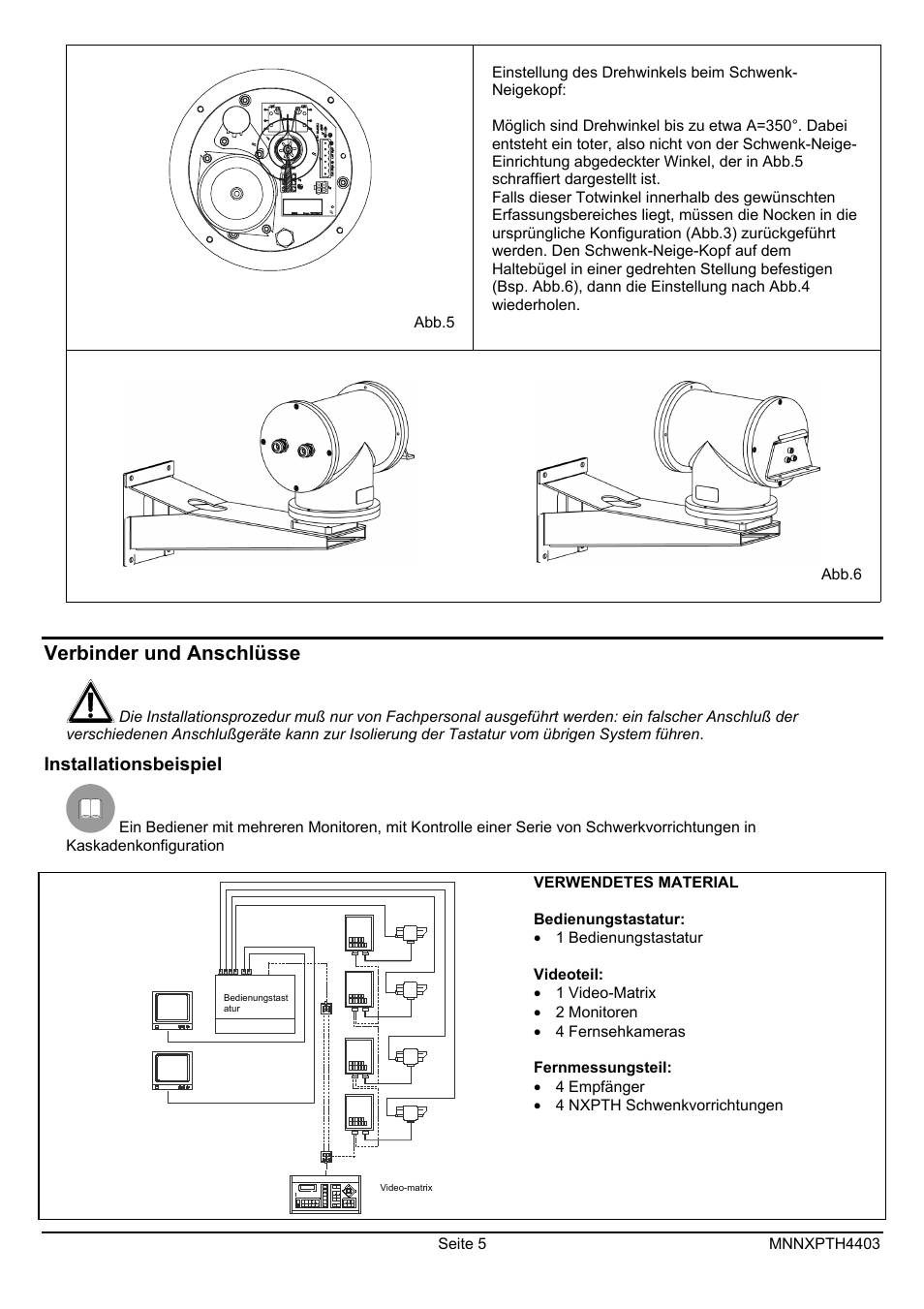 Verbinder und anschlüsse | Videotec NXPTH User Manual | Page 39 / 42