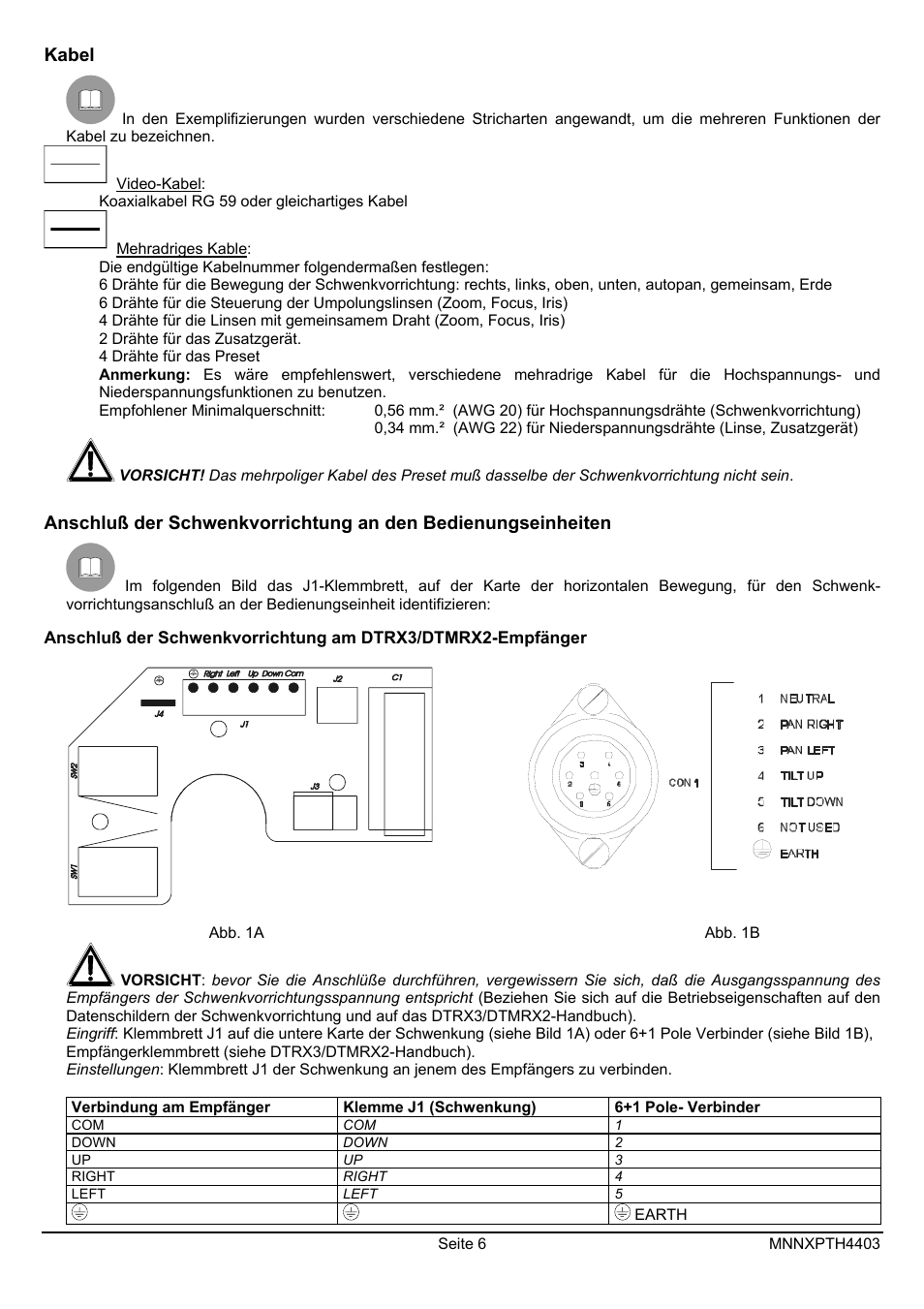 Kabel | Videotec NXPTH User Manual | Page 40 / 42