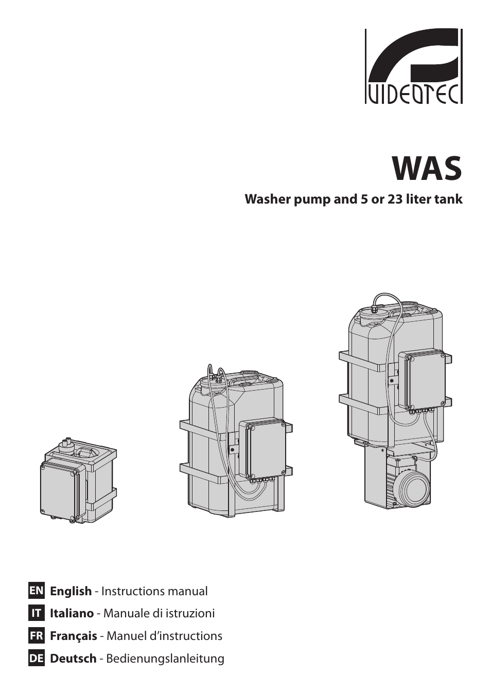 Videotec WAS User Manual | 36 pages