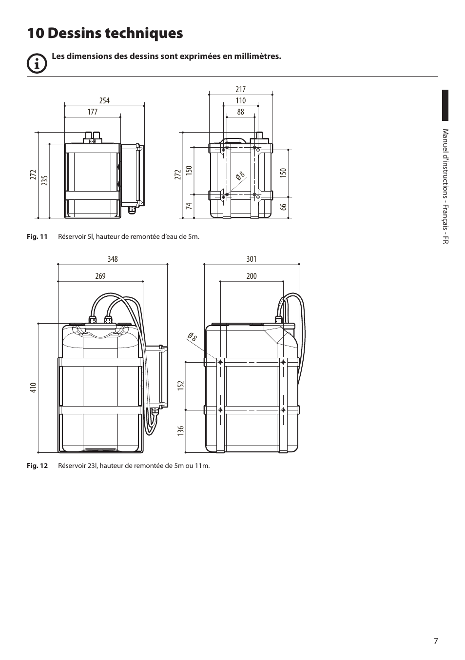 10 dessins techniques | Videotec WAS User Manual | Page 25 / 36