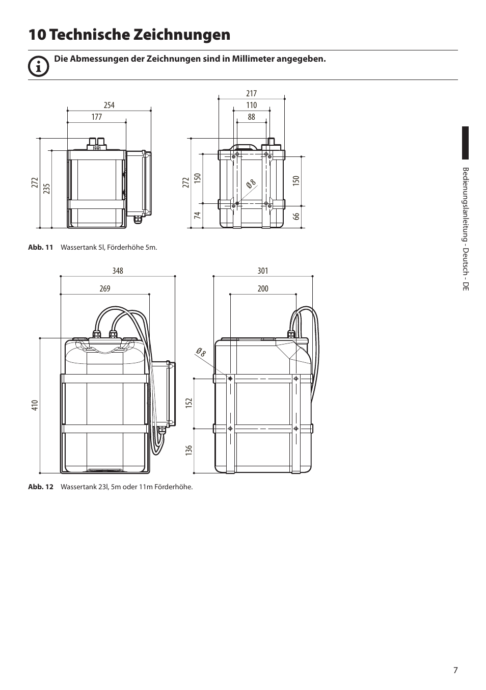 10 technische zeichnungen | Videotec WAS User Manual | Page 33 / 36