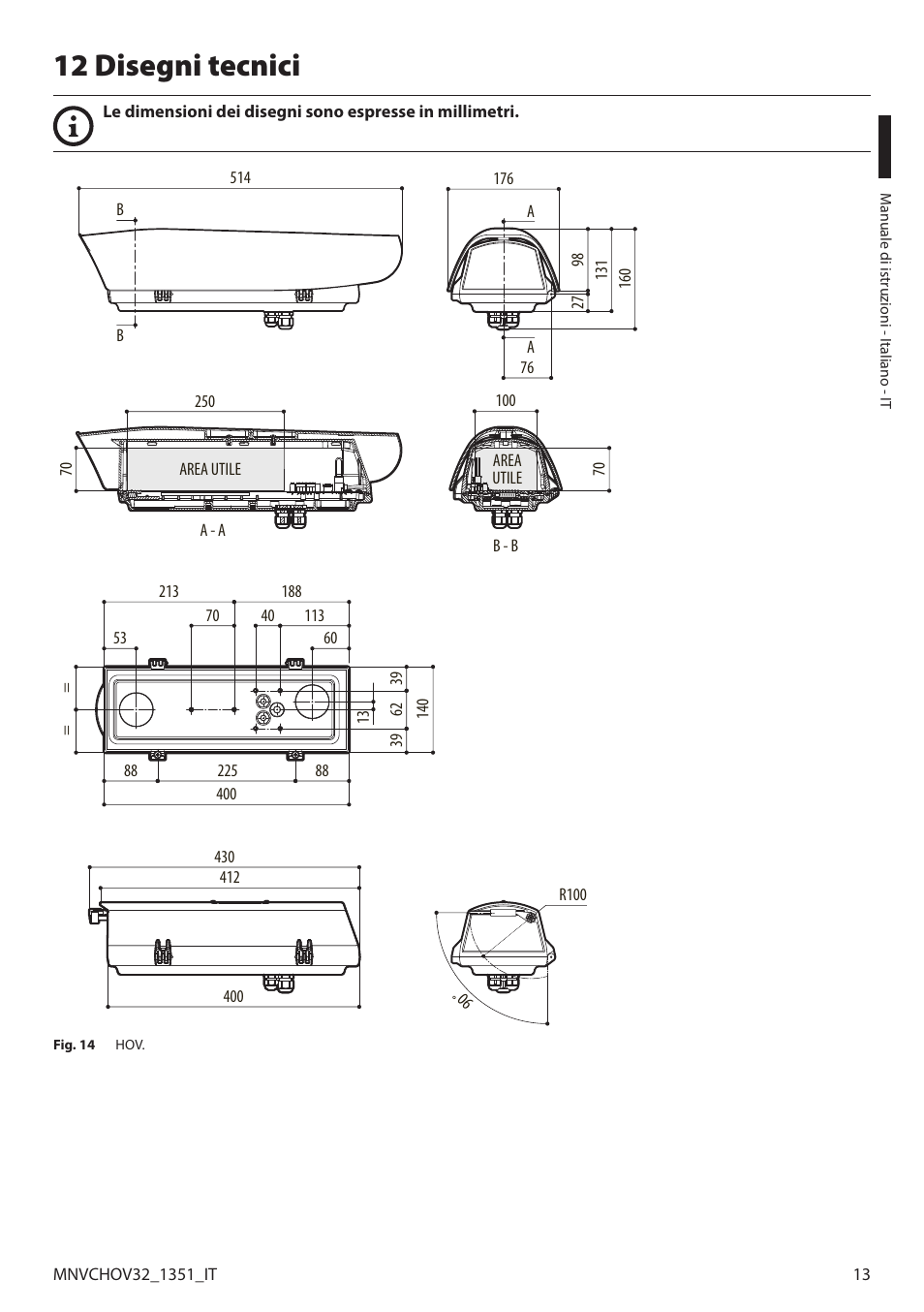 12 disegni tecnici | Videotec HOV User Manual | Page 29 / 60