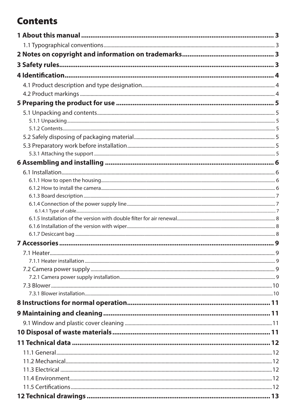 Videotec HOV User Manual | Page 4 / 60