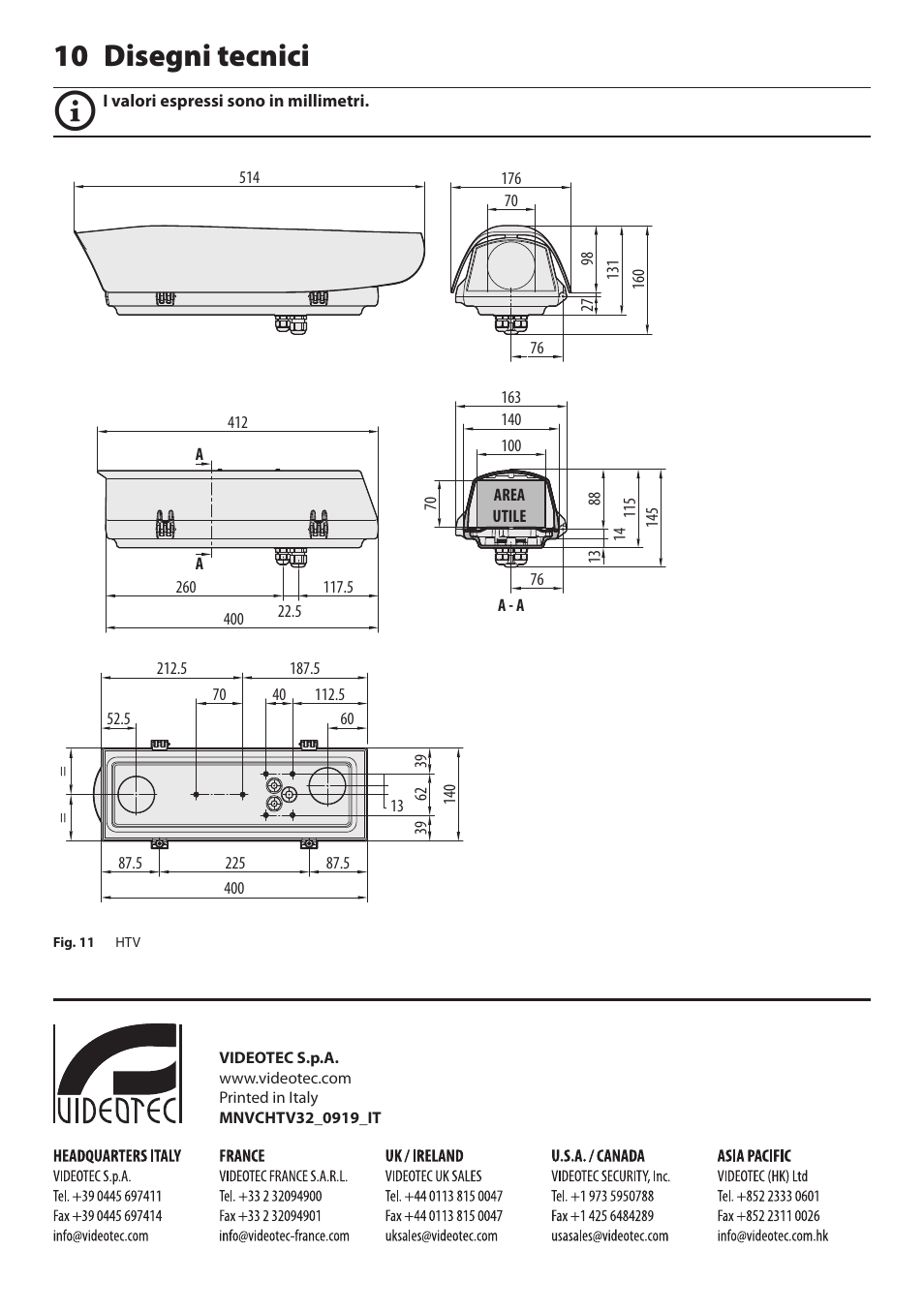 10 disegni tecnici | Videotec HTV User Manual | Page 18 / 36