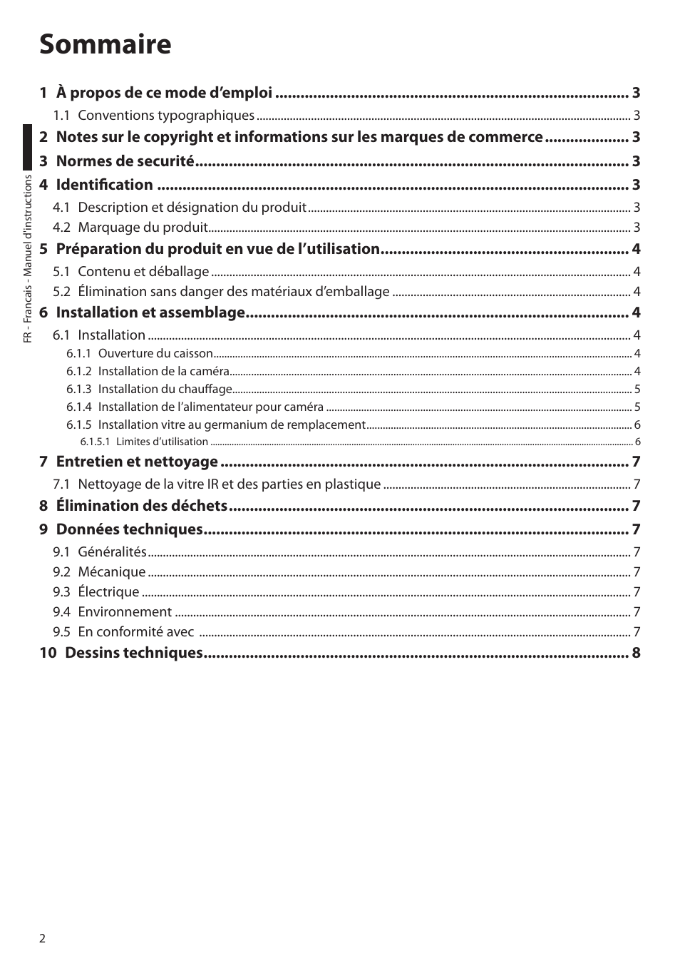 Sommaire | Videotec HTV User Manual | Page 20 / 36