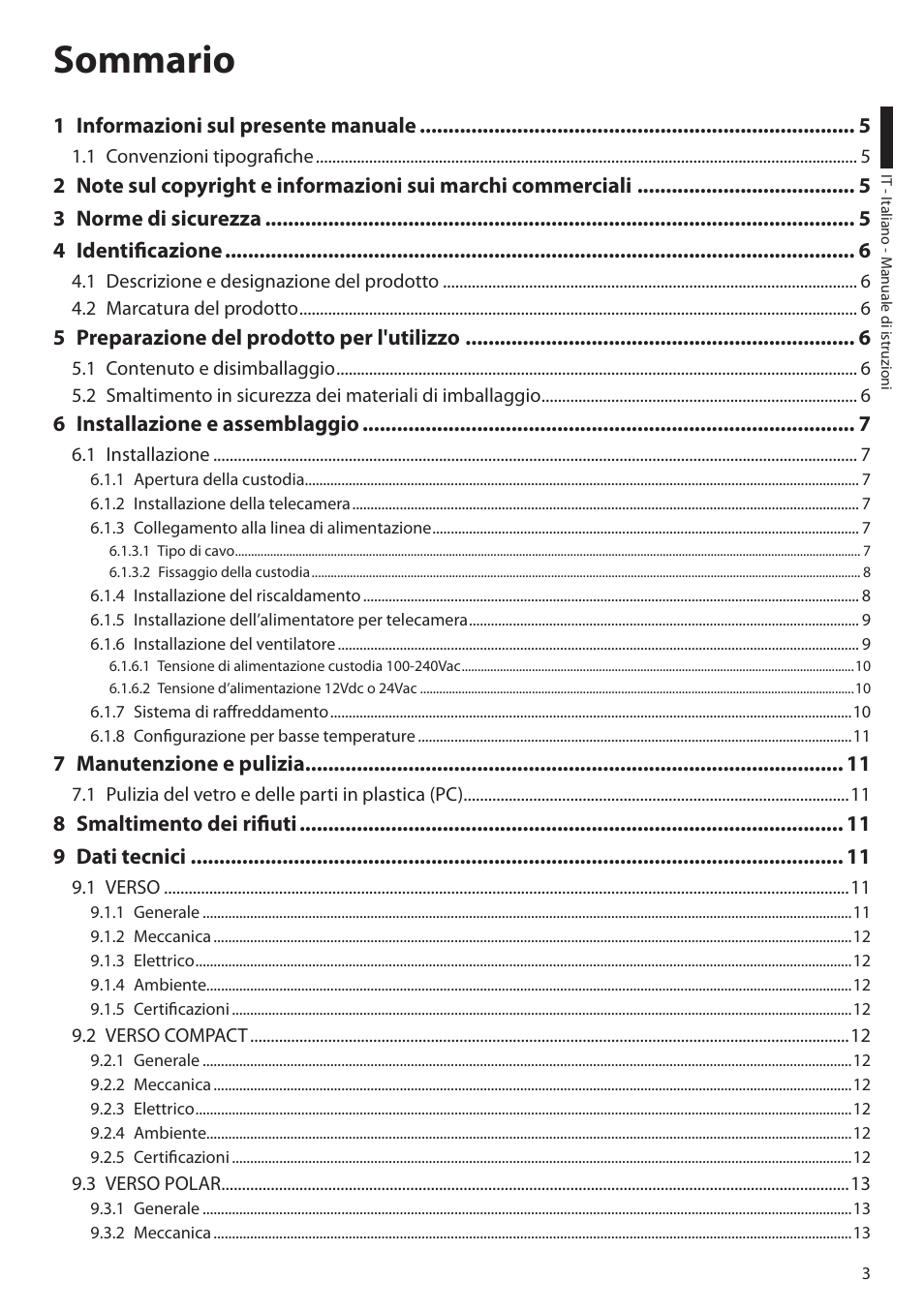 Videotec VERSO POLAR User Manual | Page 19 / 60