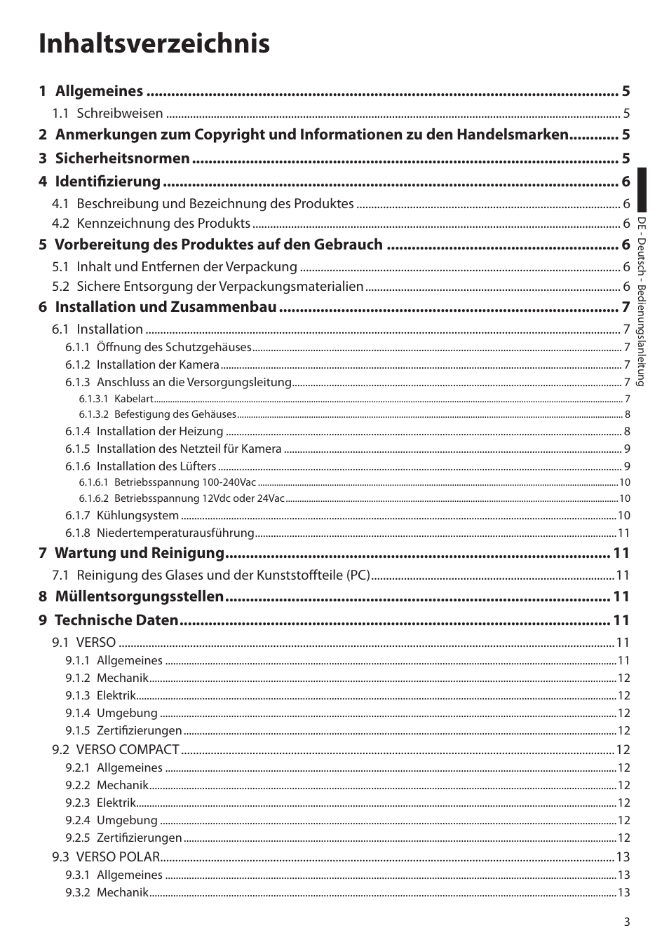 Videotec VERSO POLAR User Manual | Page 47 / 60