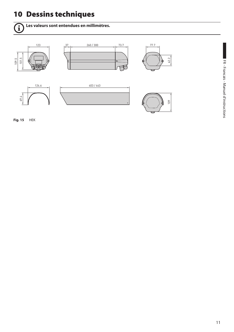 10 dessins techniques, Dessins techniques 10 | Videotec HEK User Manual | Page 37 / 52