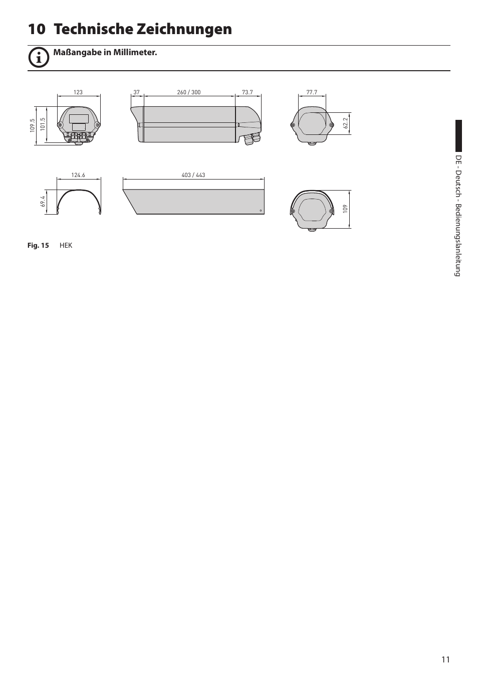 10 technische zeichnungen, Technische zeichnungen 10 | Videotec HEK User Manual | Page 49 / 52