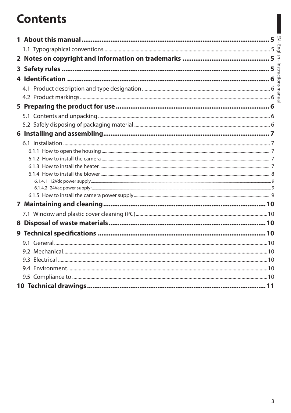 Videotec HEK User Manual | Page 5 / 52