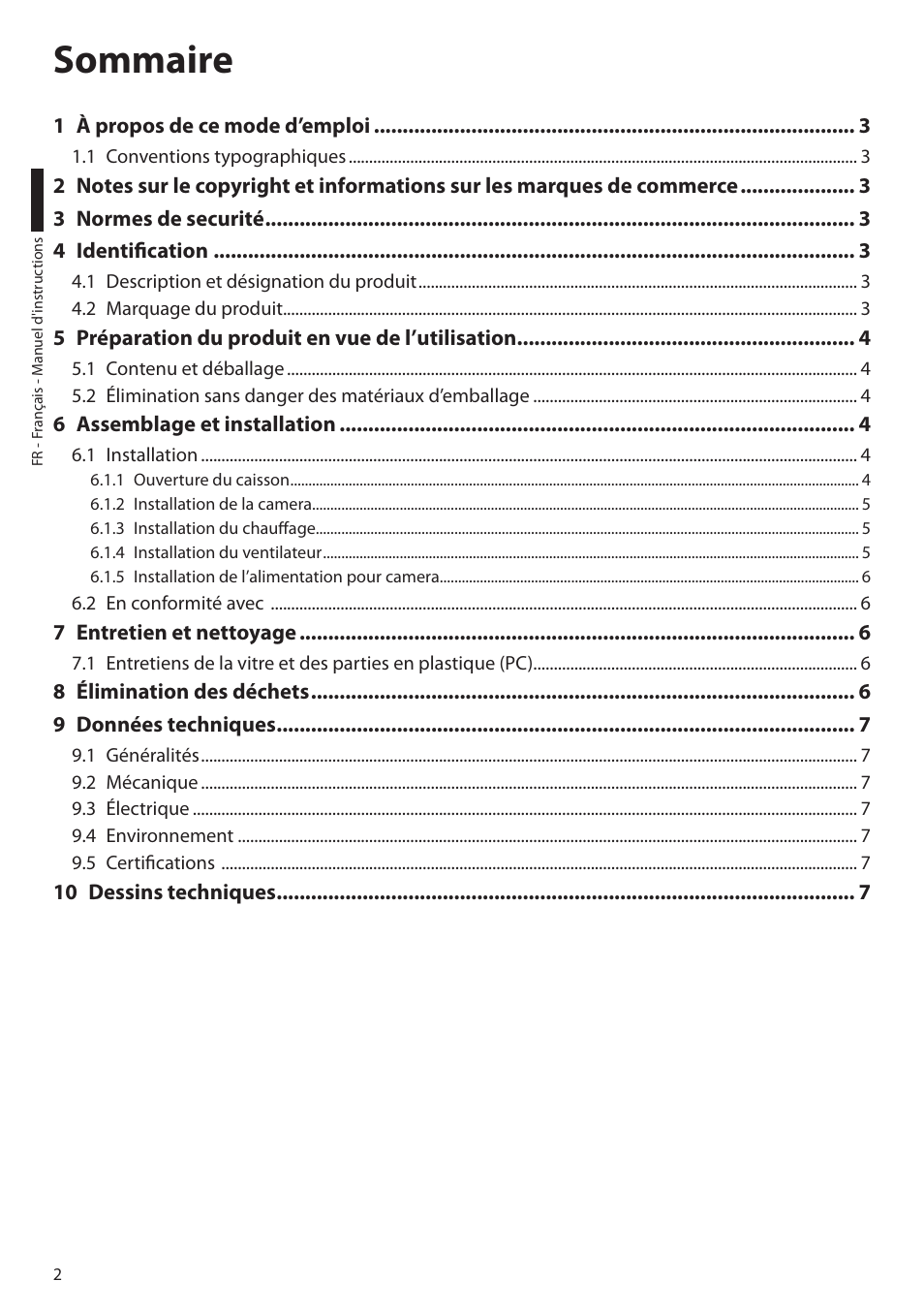 Sommaire | Videotec HEB User Manual | Page 20 / 36