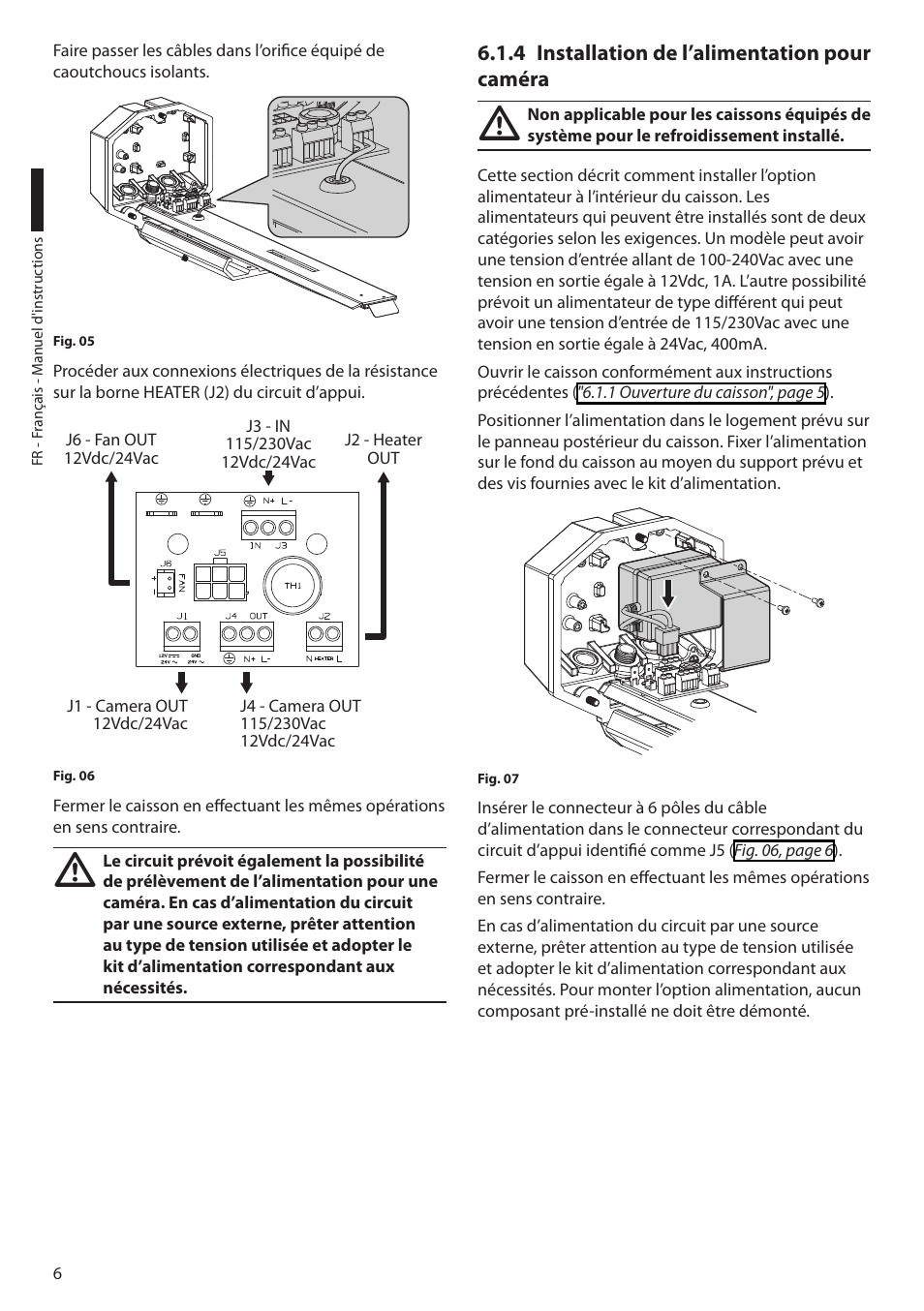 4 installation de l’alimentation pour caméra | Videotec HEG User Manual | Page 28 / 44