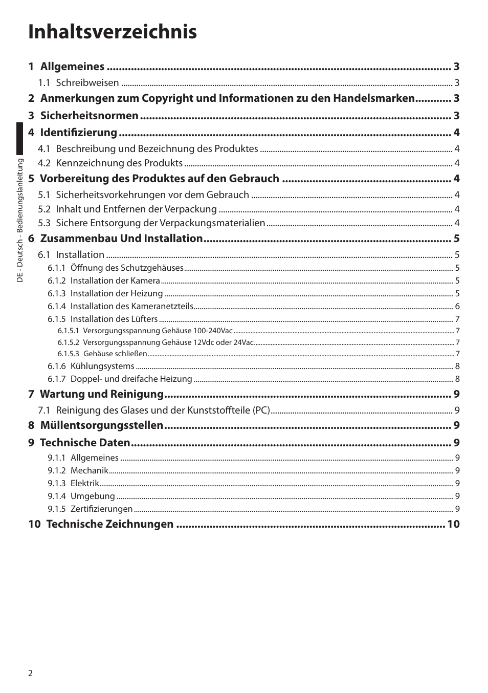 Videotec HEG User Manual | Page 34 / 44