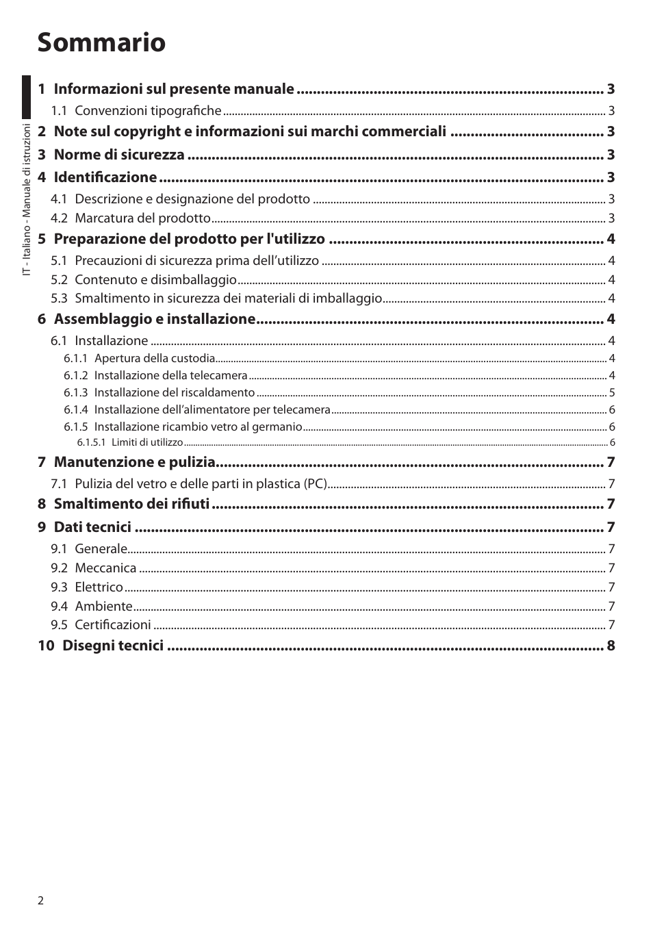 Videotec HTG User Manual | Page 12 / 36