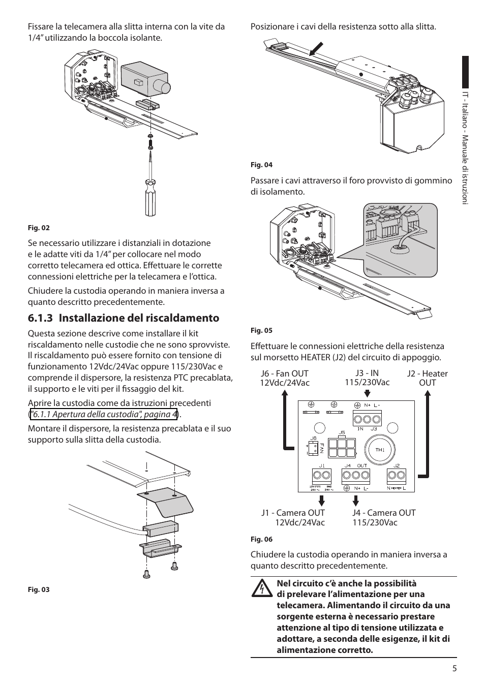 3 installazione del riscaldamento | Videotec HTG User Manual | Page 15 / 36