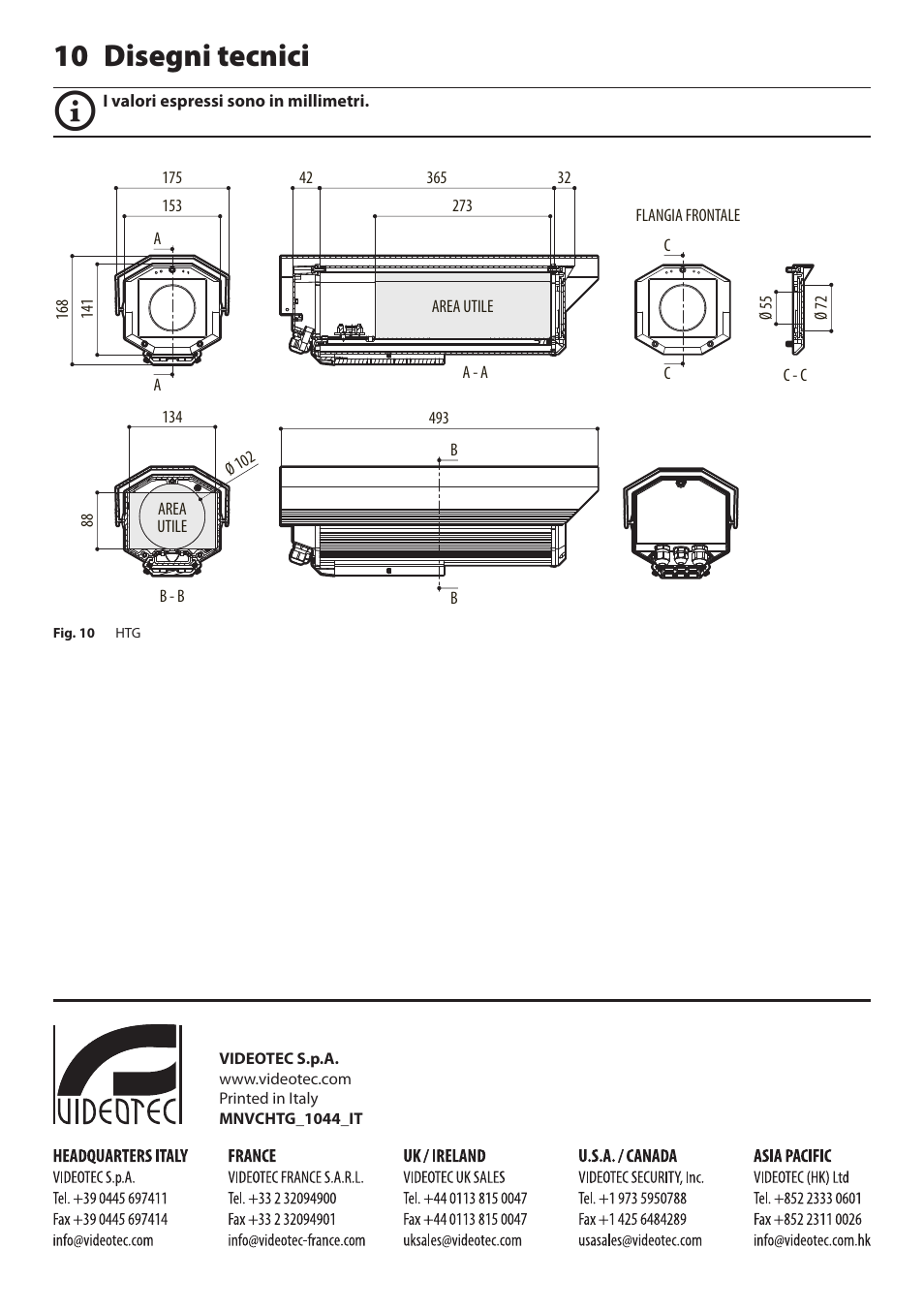 10 disegni tecnici | Videotec HTG User Manual | Page 18 / 36