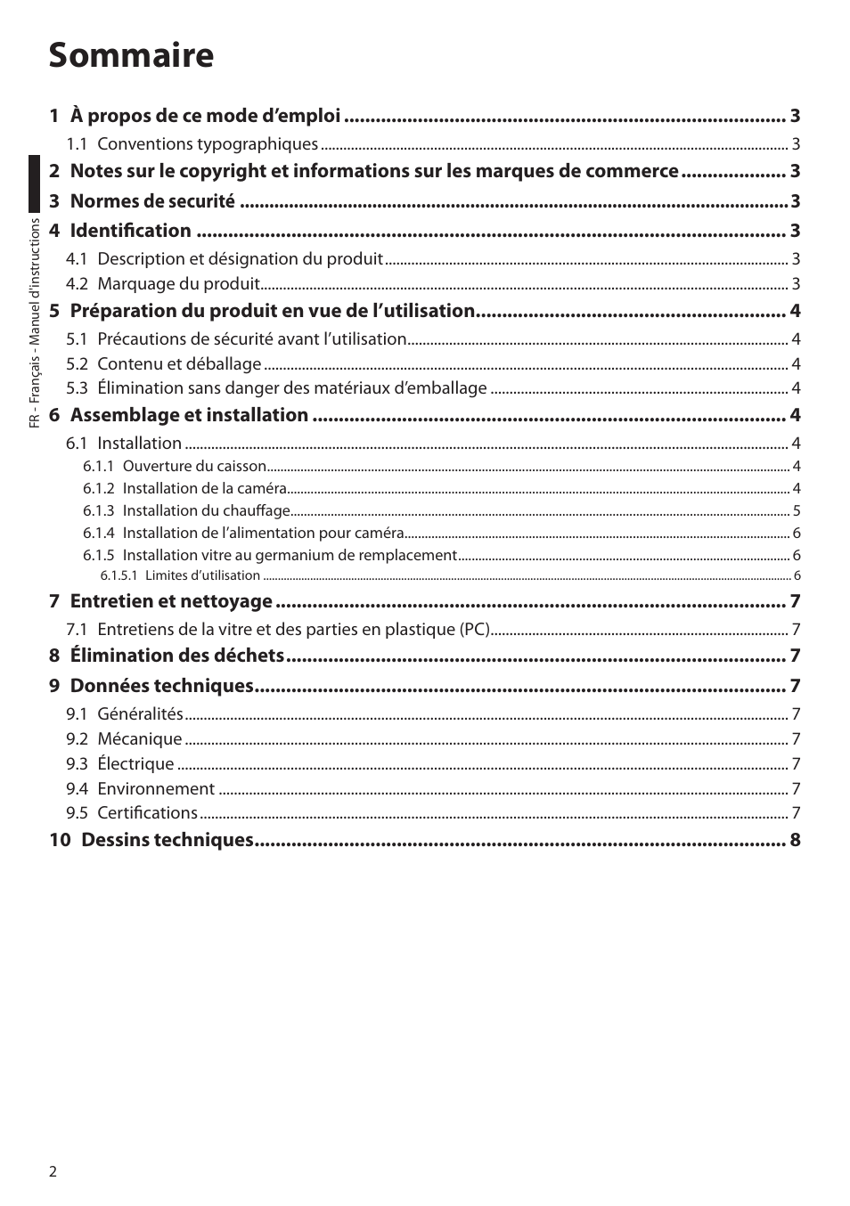 Sommaire | Videotec HTG User Manual | Page 20 / 36