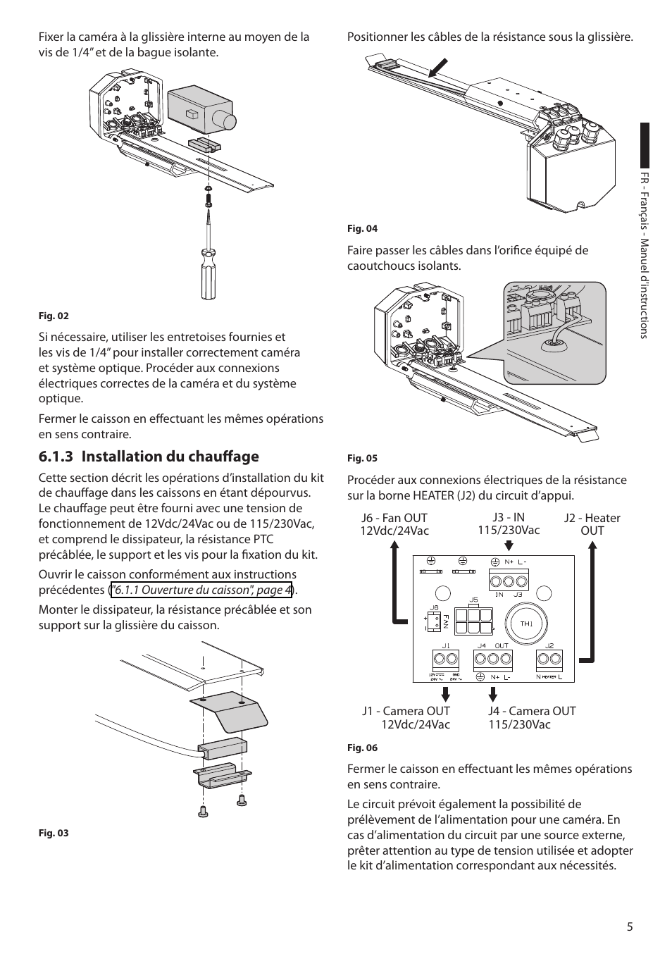 3 installation du chauffage | Videotec HTG User Manual | Page 23 / 36