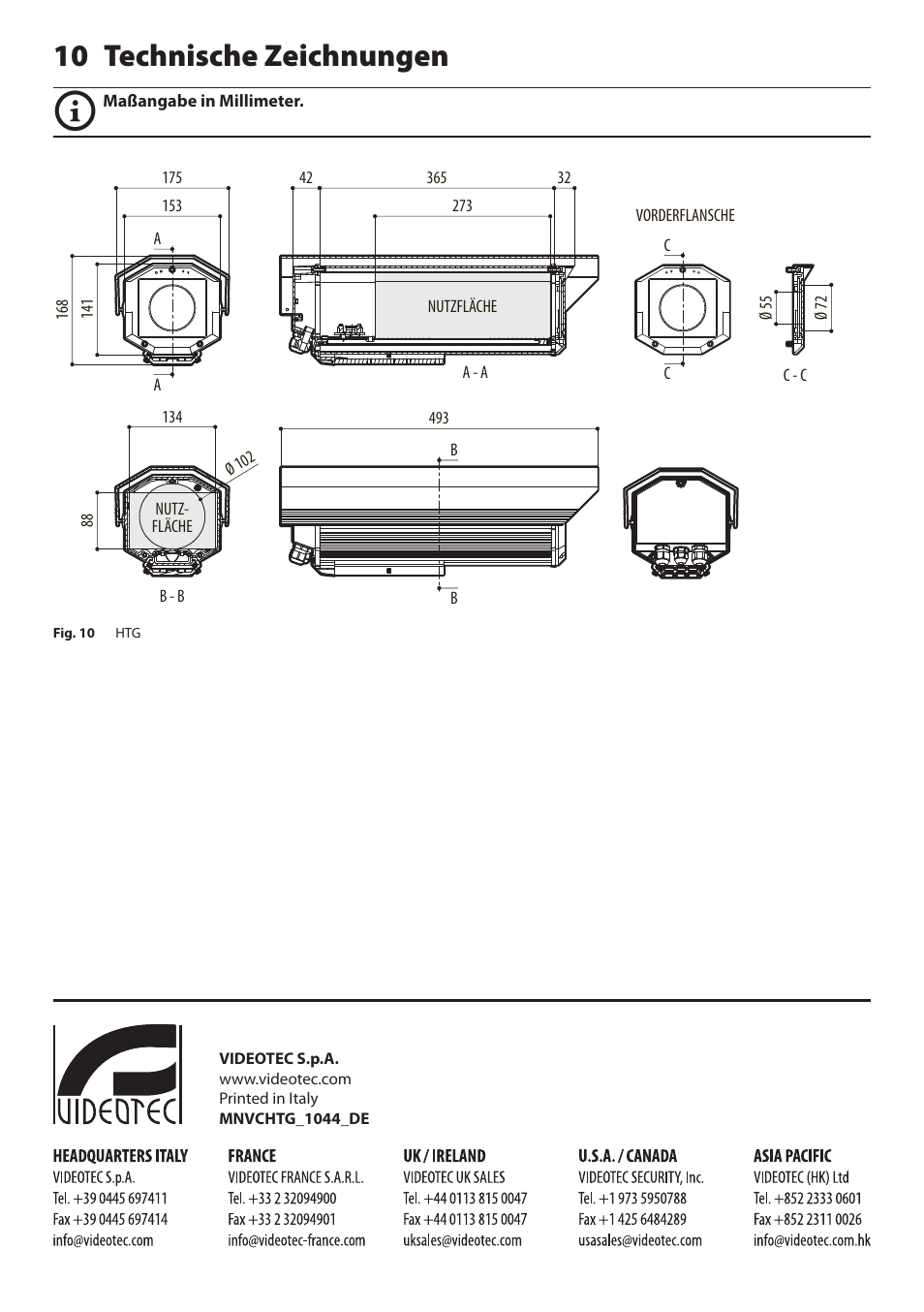 10 technische zeichnungen | Videotec HTG User Manual | Page 34 / 36