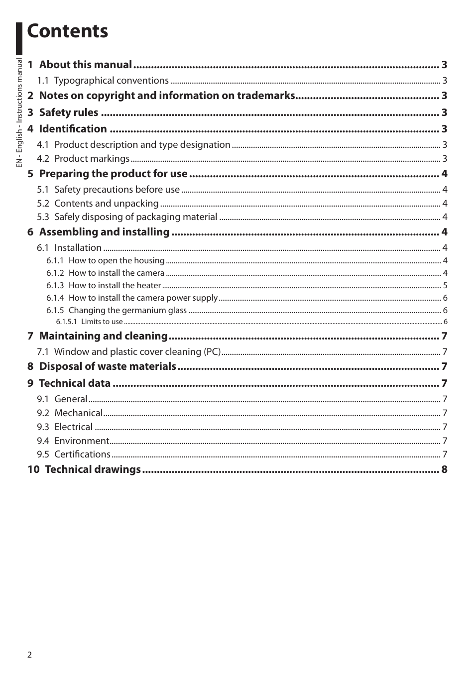 Videotec HTG User Manual | Page 4 / 36