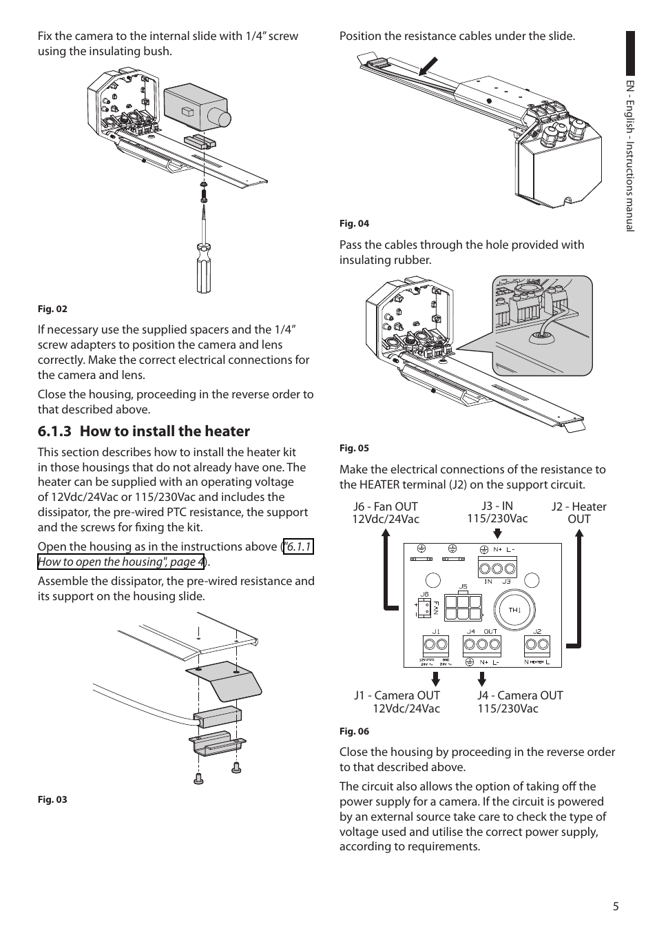 3 how to install the heater | Videotec HTG User Manual | Page 7 / 36