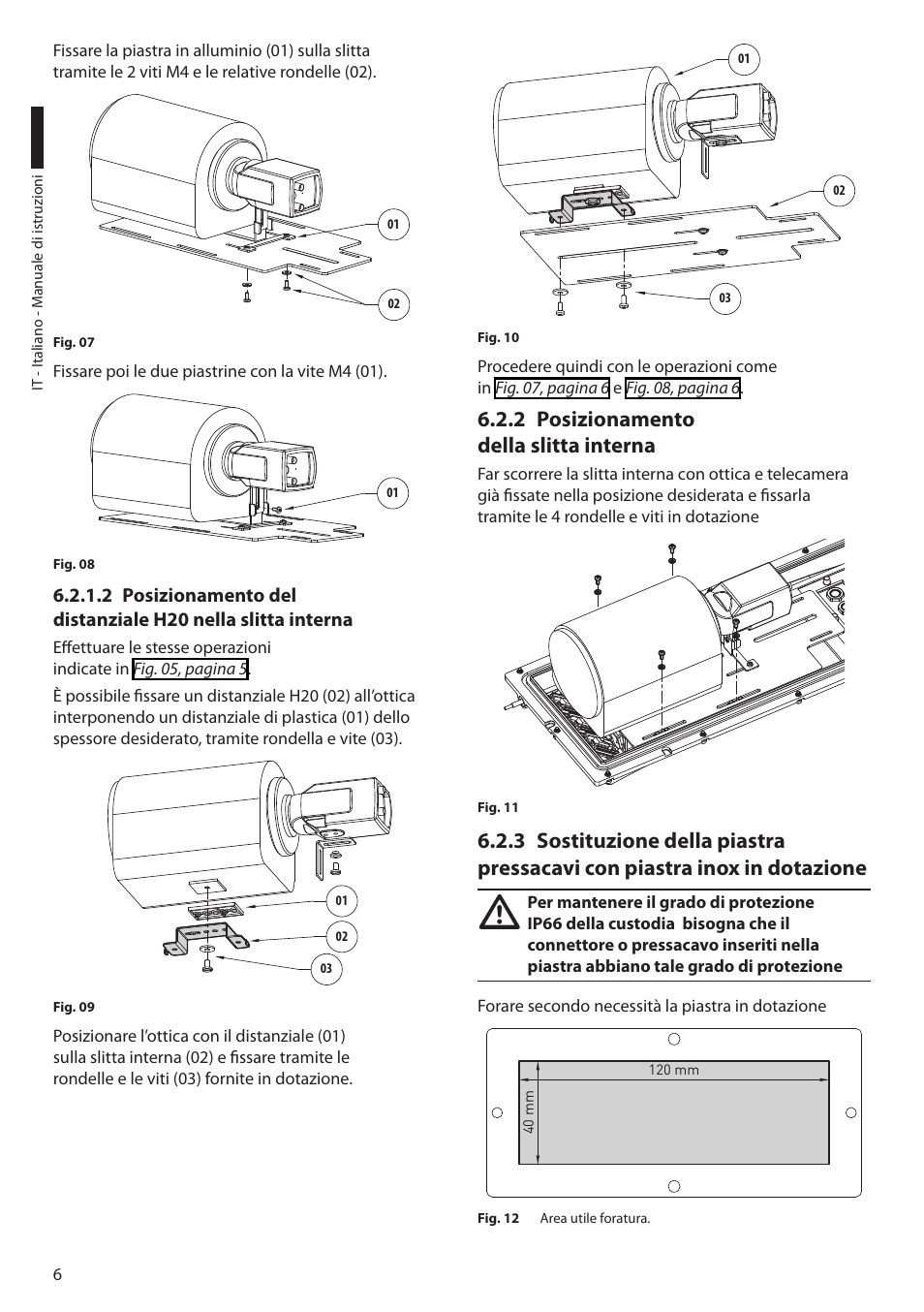 2 posizionamento della slitta interna | Videotec HGV User Manual | Page 18 / 44