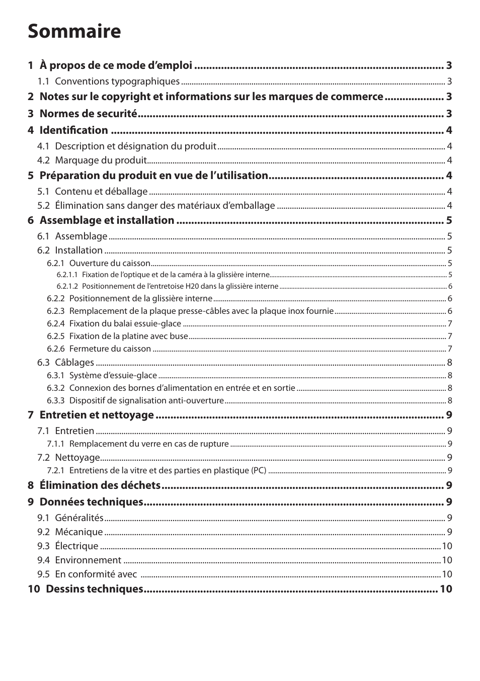 Sommaire | Videotec HGV User Manual | Page 24 / 44