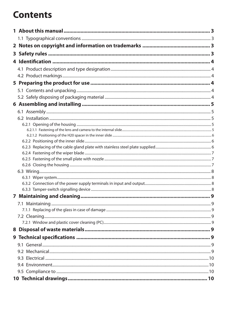 Videotec HGV User Manual | Page 4 / 44