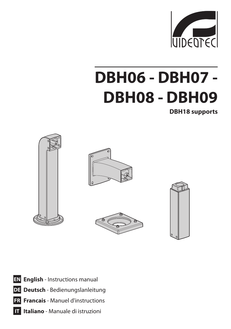 Videotec DBH18 Brackets User Manual | 28 pages