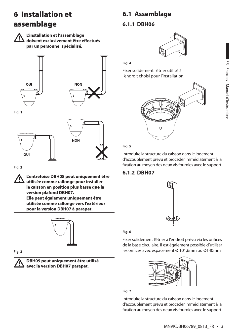 Installation et 6 assemblage, Assemblage 6.1 | Videotec DBH18 Brackets User Manual | Page 17 / 28