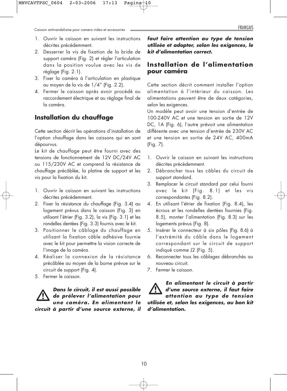 Videotec AVTPSC User Manual | Page 10 / 20