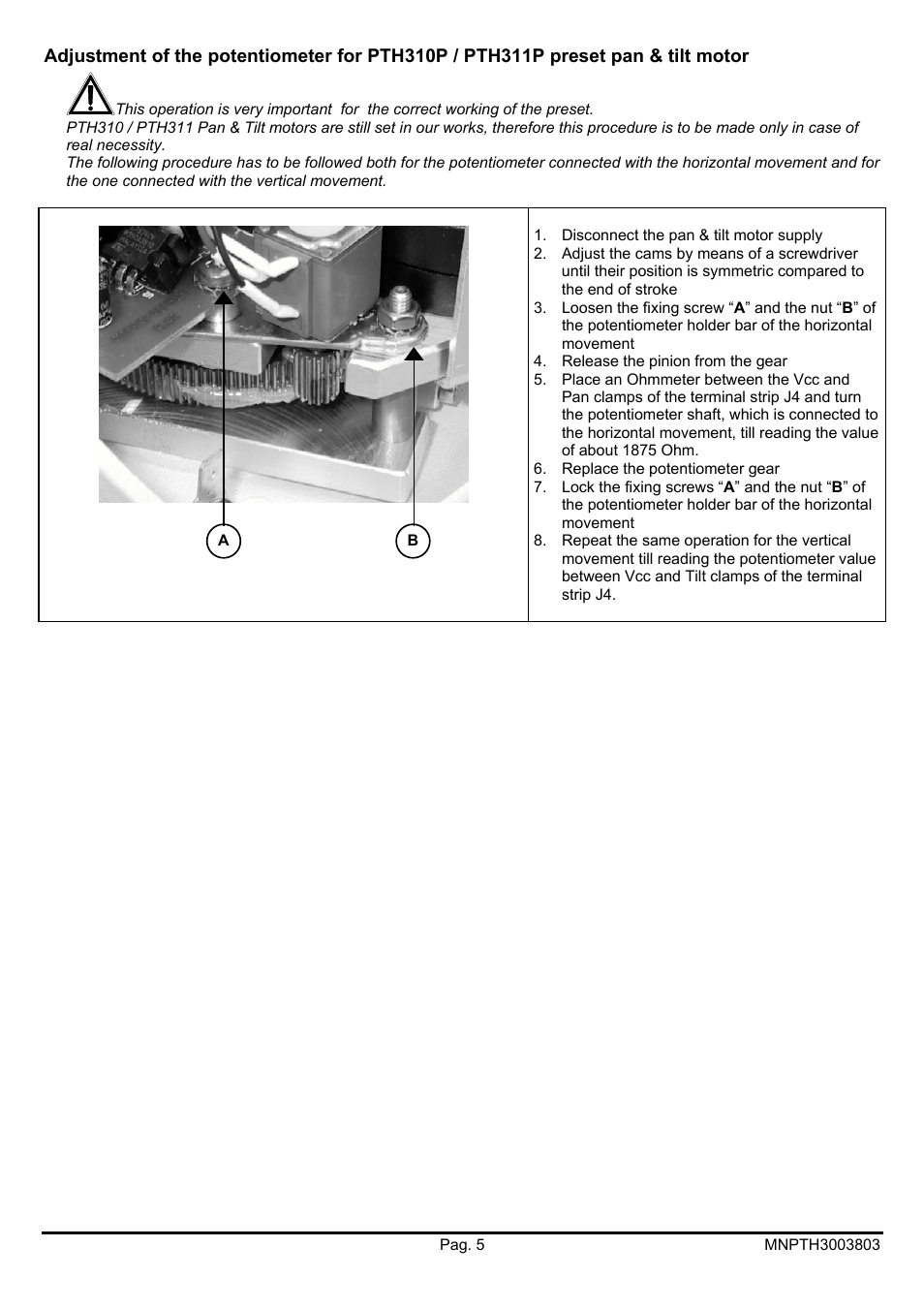 Videotec PTH300 User Manual | Page 23 / 60