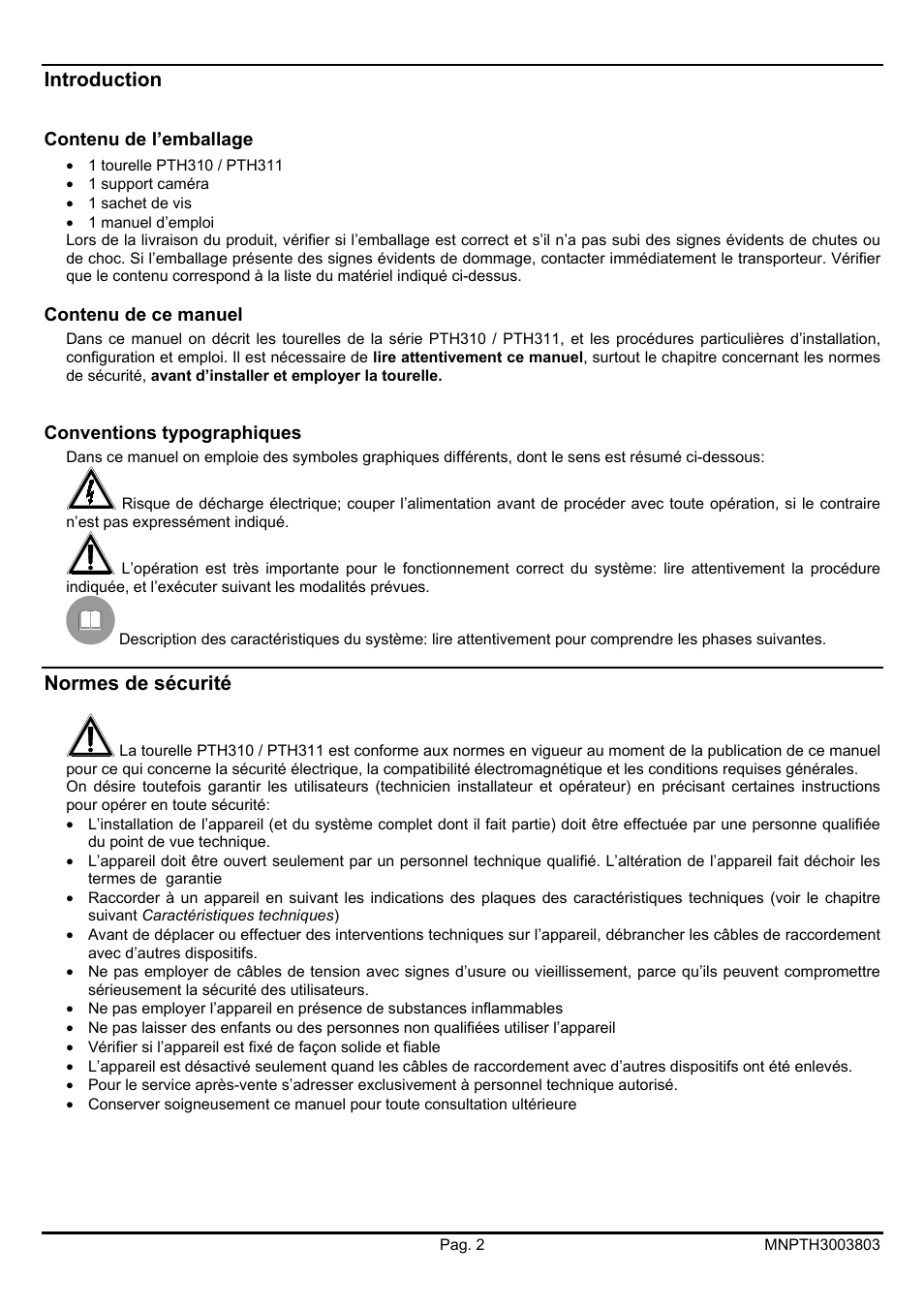 Videotec PTH300 User Manual | Page 34 / 60