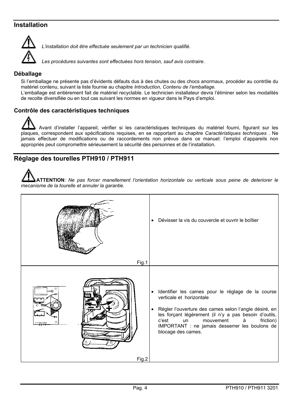 Videotec PTH900 User Manual | Page 36 / 60