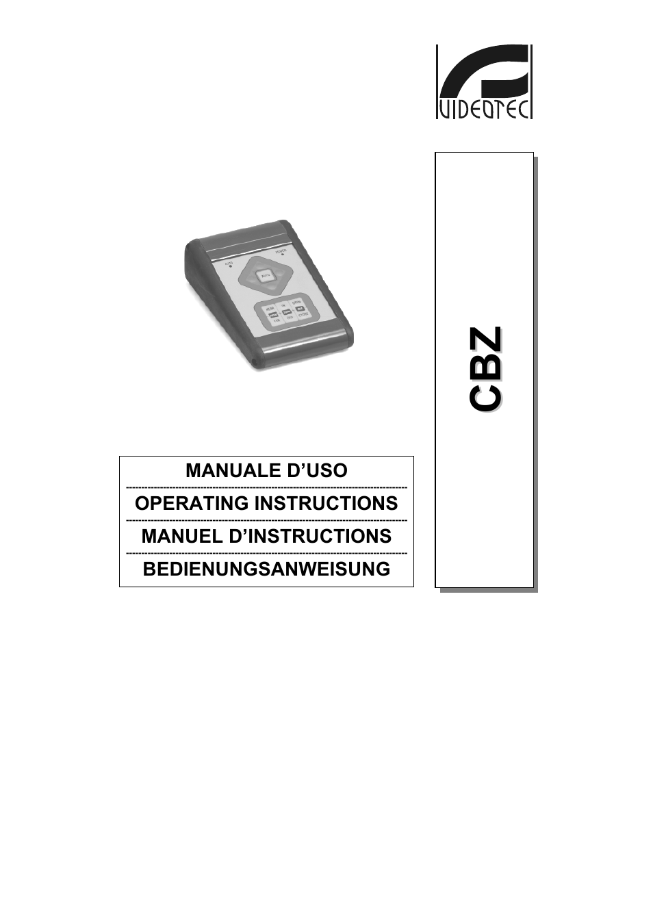 Videotec CBZ User Manual | 52 pages