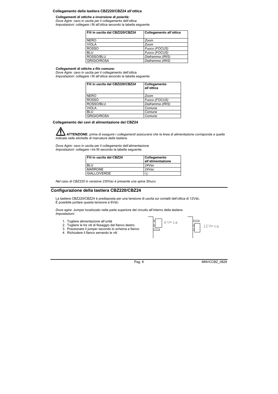 Videotec CBZ User Manual | Page 12 / 52