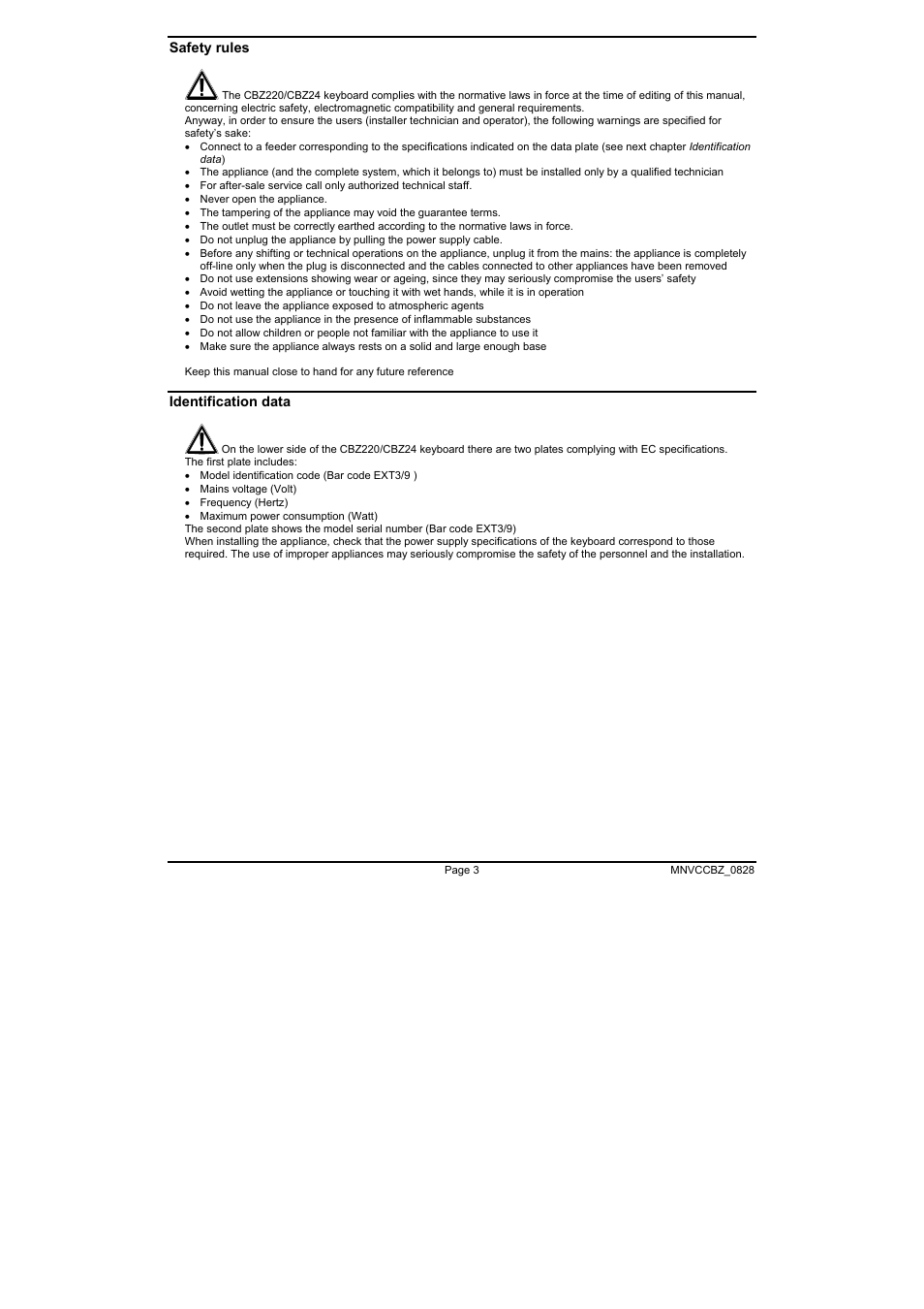 Videotec CBZ User Manual | Page 19 / 52