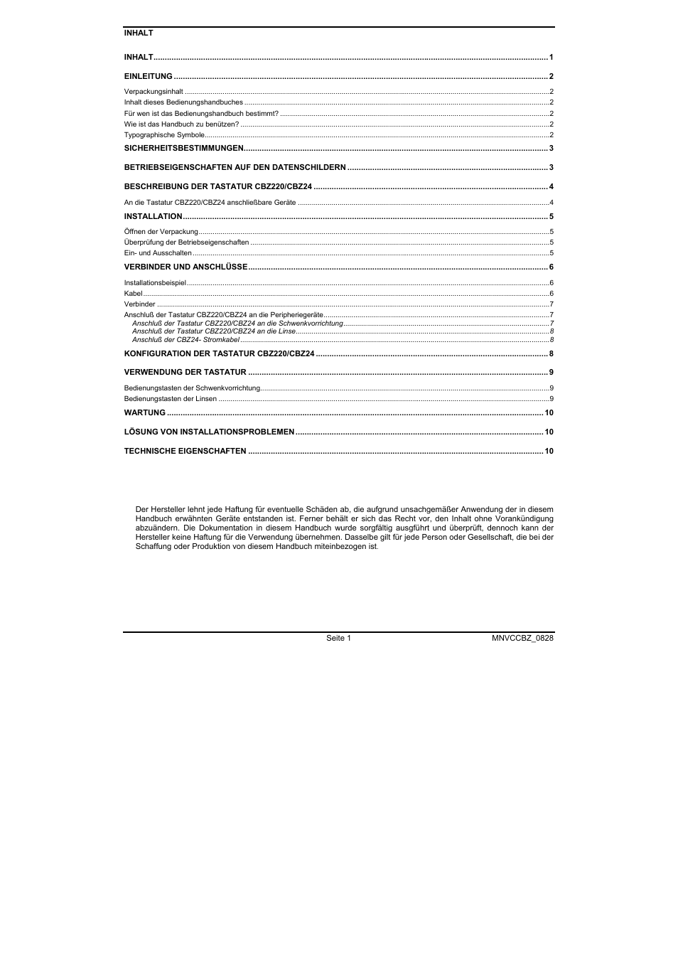 Videotec CBZ User Manual | Page 41 / 52