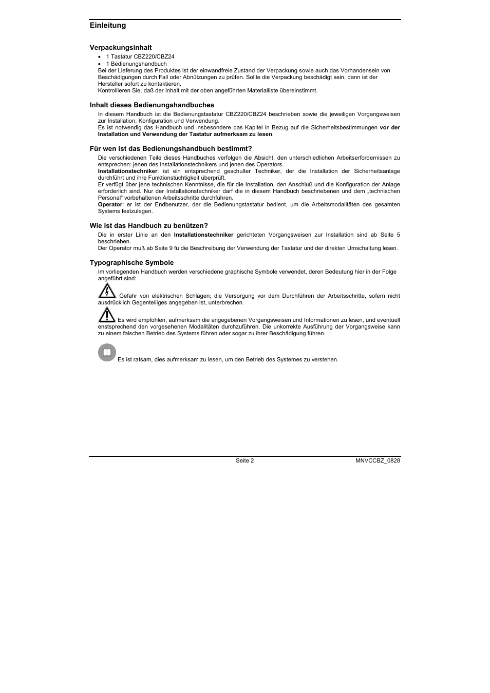 Videotec CBZ User Manual | Page 42 / 52