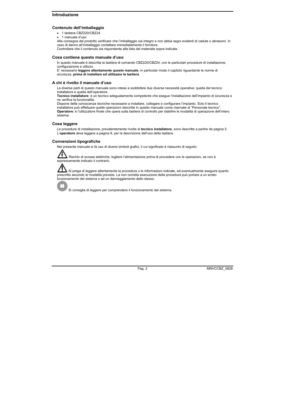 Videotec CBZ User Manual | Page 6 / 52