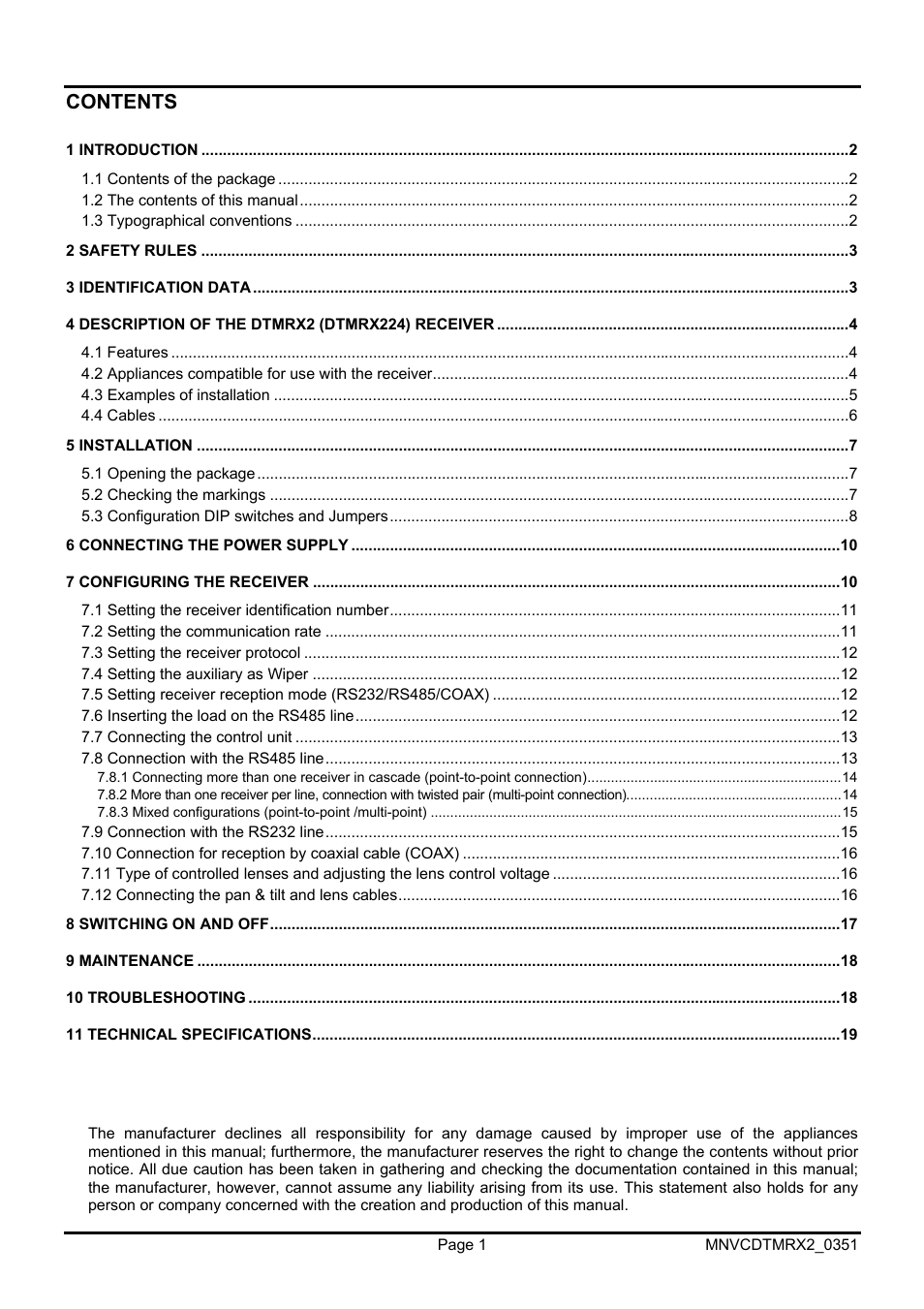 Videotec DTMRX2 User Manual | Page 27 / 96