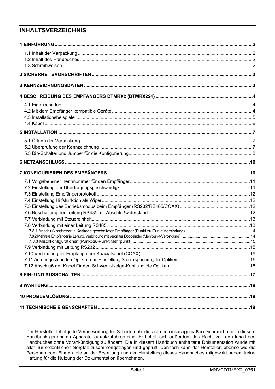 Videotec DTMRX2 User Manual | Page 71 / 96
