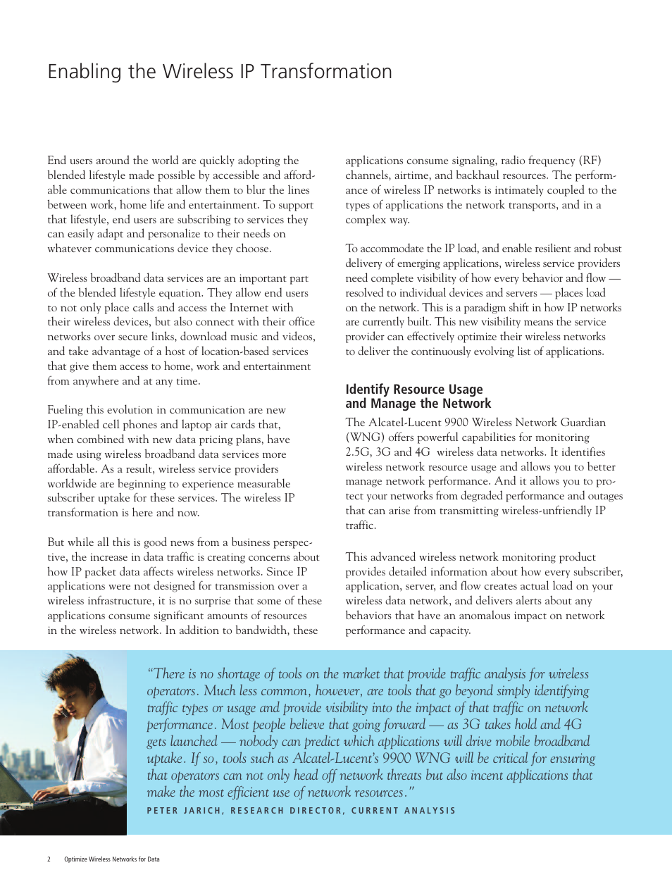 Enabling the wireless ip transformation | Alcatel-Lucent 9900 User Manual | Page 2 / 8