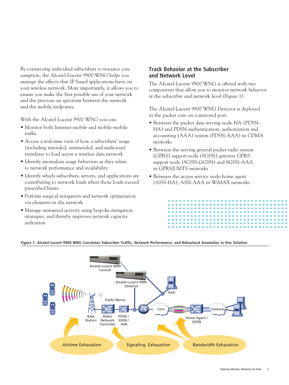 Track behavior at the subscriber and network level | Alcatel-Lucent 9900 User Manual | Page 3 / 8