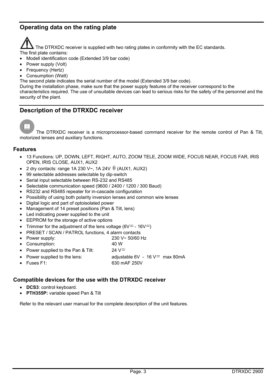 Videotec DTRXDC User Manual | Page 23 / 68